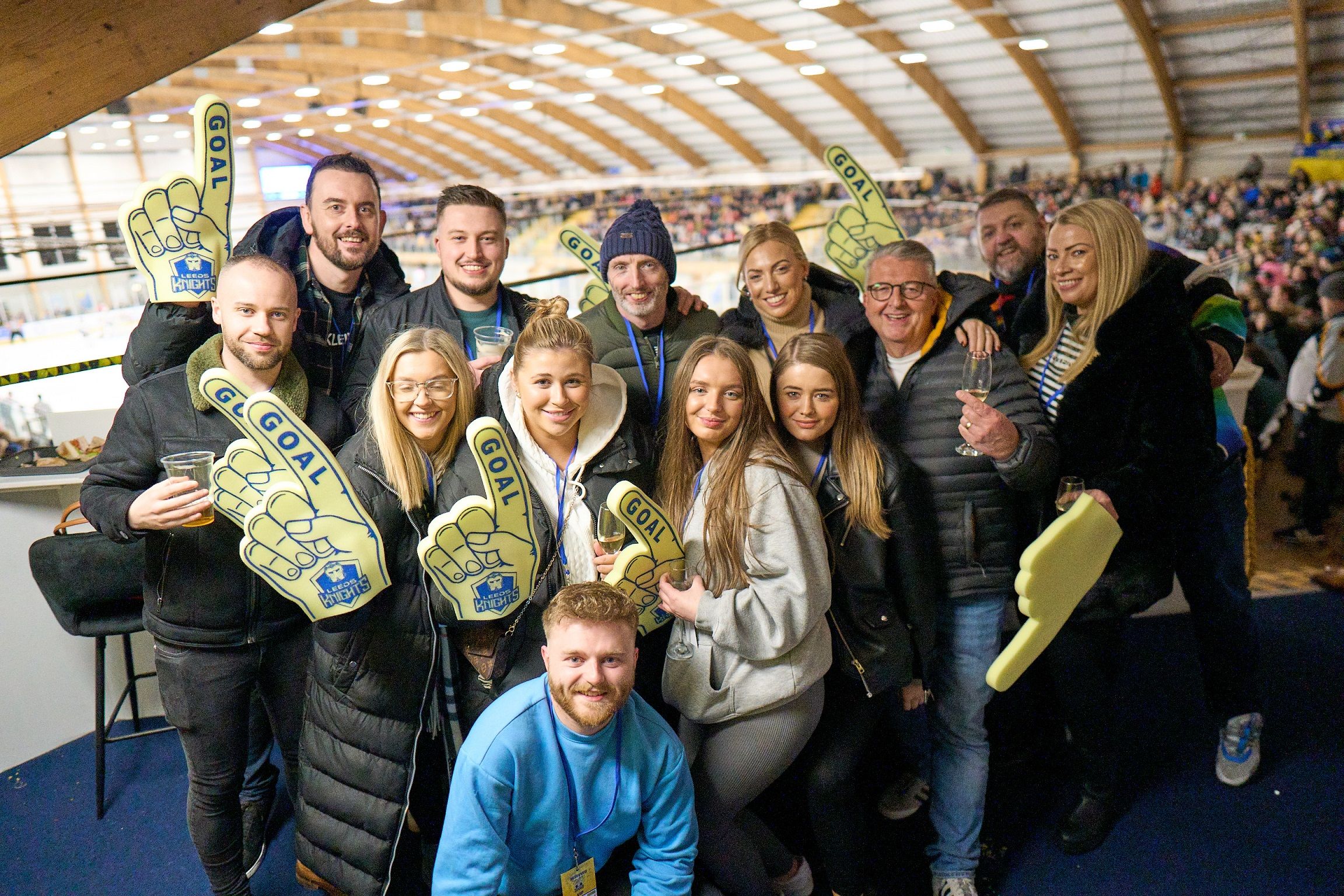 The Morley Glass team celebrating their 2-year sponsorship deal with Leeds Knights.